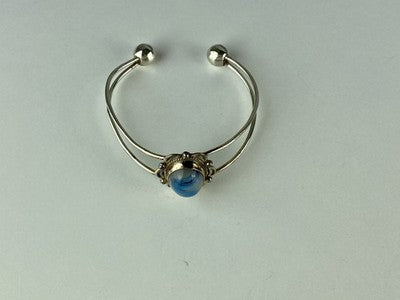 Vintage 925 Sterling Silver Agate Bracelet