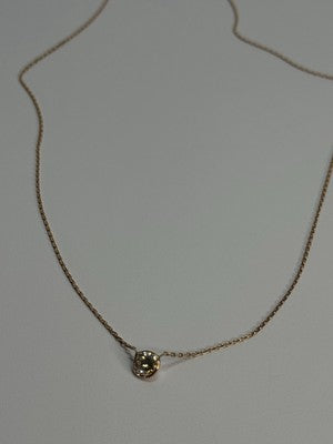 14K YELLOW GOLD DIAMOND 0.56 CARAT NECKLACE LENGTH 18 INCH