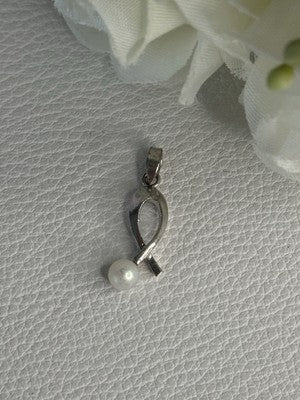 925 Sterling Silver Pearl Pendant Length 0.80 Inch