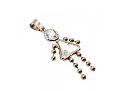 925 Sterling Silver CZ "Girl" Chain With Pendant
