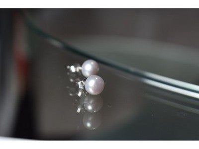 925 Sterling Silver Gray Pearls Earrings