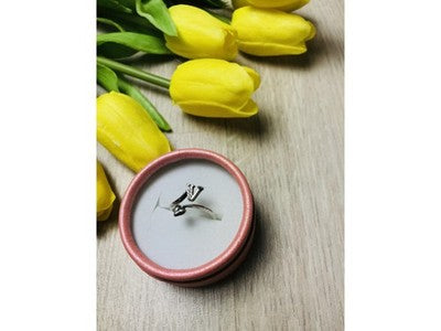 925 Sterling Silver Ring With the Letter "V" Size 6.5 (Adjustable)