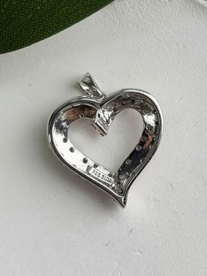 925 Sterling Silver & Gold Plated Diamond Heart Pendant