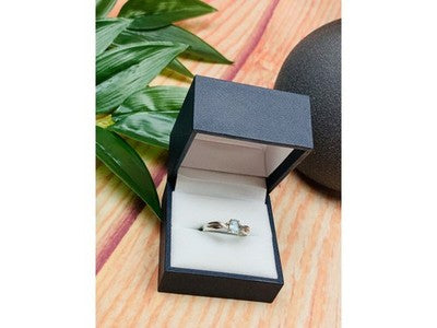 925 Sterling Silver Blue Spinel Classic Ring Size 8