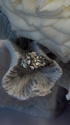 Vintage Delicate Flower Nature 925 Sterling Silver Ring Size 7.5