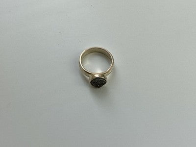 925 Sterling Silver Pyrite Ring Size 5.5
