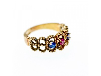 925 Sterling Silver Gold Plated CZ Ring Size 9.25
