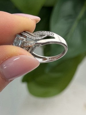 JWBR 925 Sterling Silver Topaz & Beryl Ring Size 7