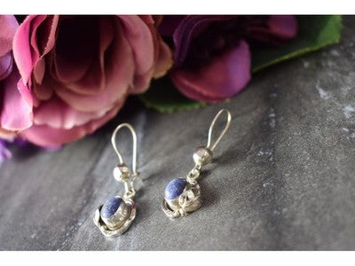 925 Sterling Silver Sodalite Earrings