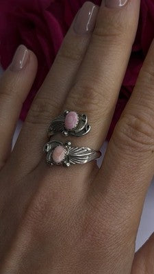 Navajo 925 Sterling Silver Pink Abalone Ring Size 8