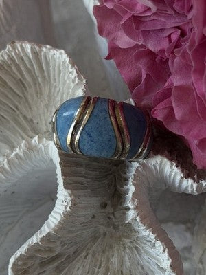 925 Sterling Silver Sodalite Ring Size 6.5
