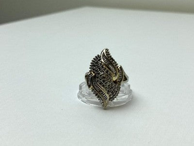 925 Sterling Silver Gold Plated Ring Size 7