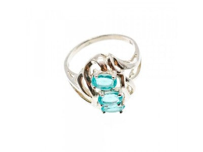 925 Sterling Silver Topaz Ring Size 9.25