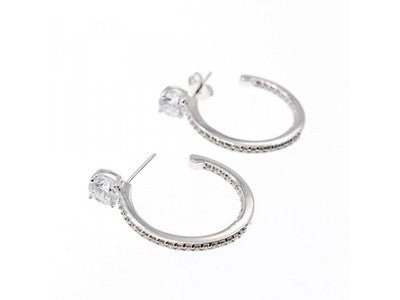 925 Sterling Silver CZ "Harmony" Hoop Earrings