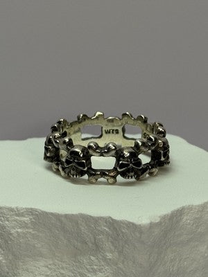 925 Sterling Silver Skull Ring Size 10.5