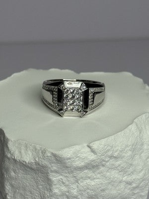 925 Sterling Silver CZ Men'S Ring Size 12