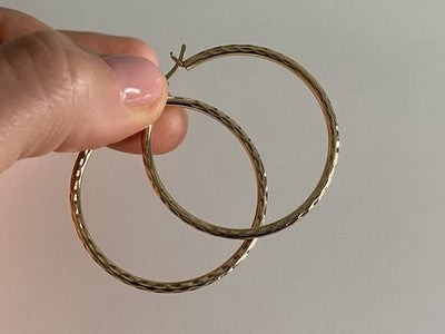 925 Sterling Silver Gold Plated Hoop Earrings