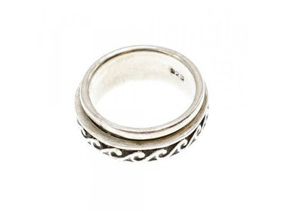 Vintage 925 Sterling Silver Spinner Band Ring Size 6.75