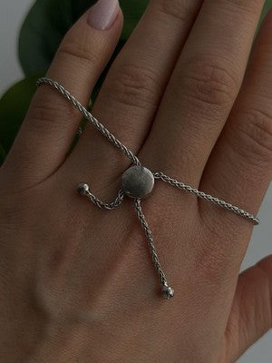 Adjustable 925 Sterling Silver White Colorless Beryl Bracelet