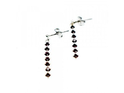 925 Sterling Silver Almandine Stud Earrings