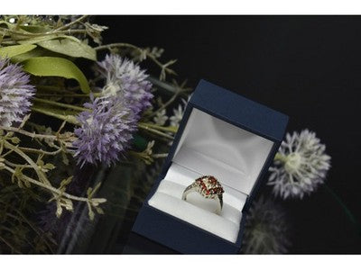 925 Sterling Silver Almandine Ring Size 5