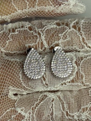 925 Sterling Silver Drop CZ Earrings Length 0.65 Inch