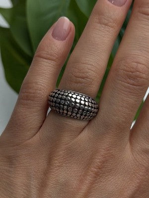 Vintage 925 Sterling Silver Dome Bubble Ring Size 7