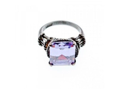 925 Sterling Silver Amethyst Ring Size 6.75