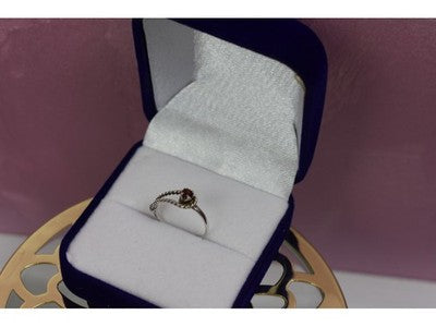 925 Sterling Silver Garnet Ring Size 5.5