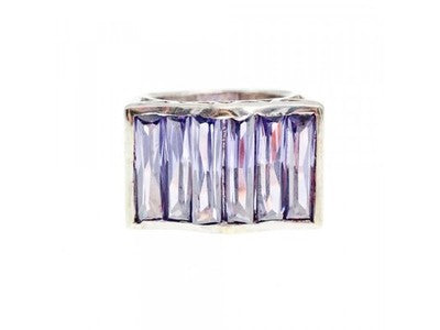 925 Sterling Silver Purple Tourmaline Ring Size 6