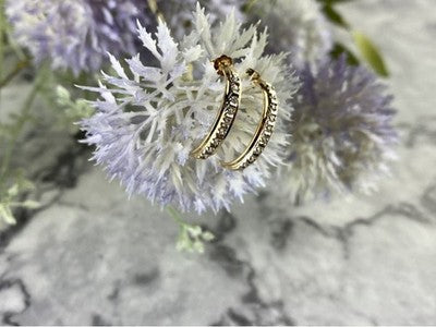 14K Yellow Gold Diamonds Earrings