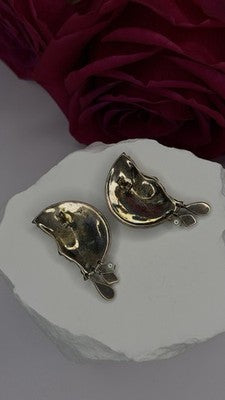 Half Moon Face Design 925 Sterling Silver Marcasite Stones Earrings