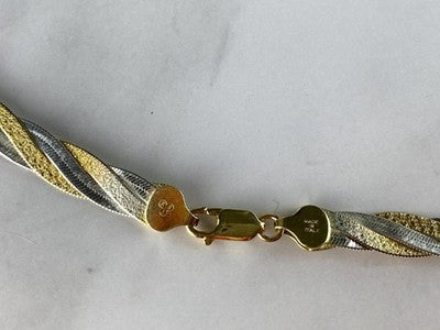 925 Sterling Silver with Gilding Necklace Italy