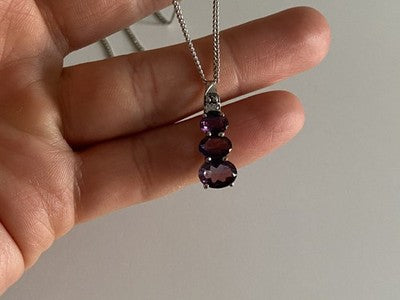 Chain With Pendant Purple CZ