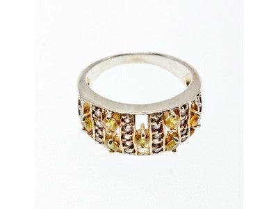 925 Sterling Silver Citrine & Quartz Ring Size 8.5