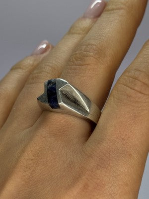 Vintage 925 Sterling Silver Sodalite Ring Size 10.5
