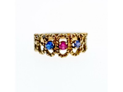 925 Sterling Silver Gold Plated CZ Ring Size 9.25
