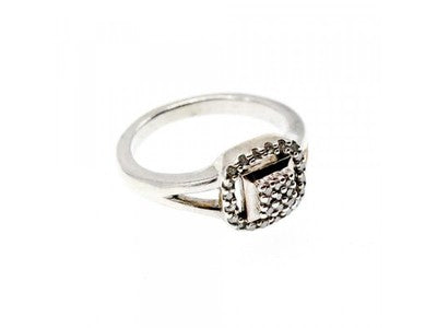 925 Sterling Silver White Sapphires Ring Size 5.5
