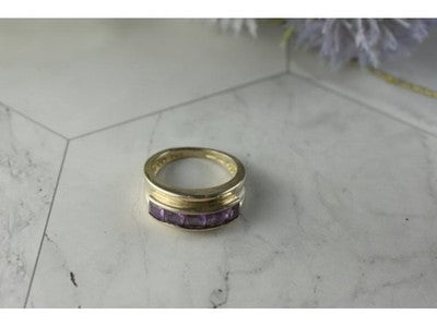 925 Sterling Silver Purple Tourmaline Ring Size 7