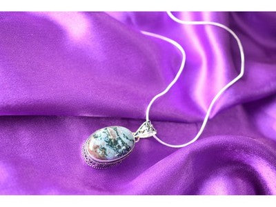 925 Sterling Silver Jasper Chain With Pendant