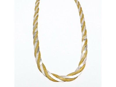 925 Sterling Silver with Gilding Necklace Italy