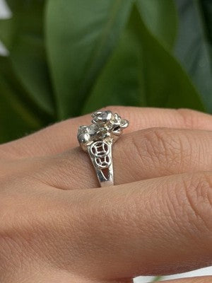 Vintage 925 Sterling Silver Frog Ring Size 7.5