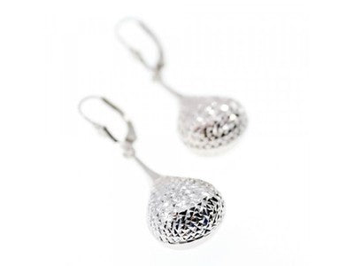 10K White Gold Earrings Italy