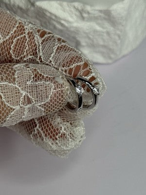 925 Sterling Silver Minimalist CZ Earrings Length 0.5 Inch