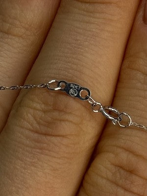 14K WHITE GOLD DIAMOND PENGUIN NECKLACE LENGTH 17 INCH