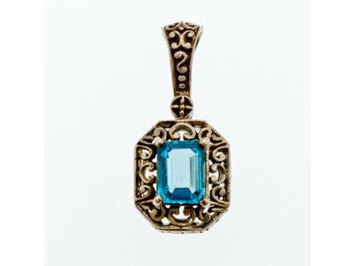 925 Sterling Silver Blue Topaz Pendant