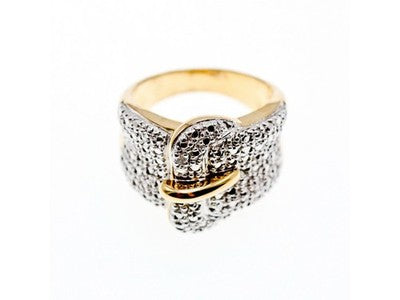 925 Sterling Silver With Gilding "Belt" Ring Size 6.5