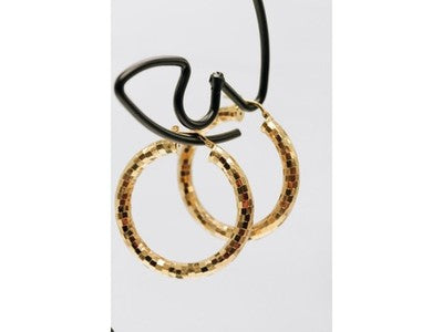 925 Sterling Silver Gold Plated Hoop Earrings Italy