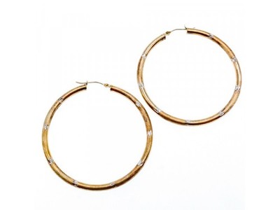 925 Sterling Silver Gold Plated (10K) Hoop Earrings