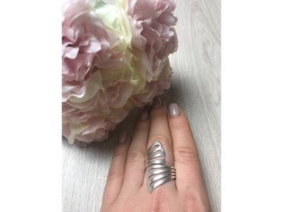 925 Sterling Silver Ring Size 7.5 (Adjustable)